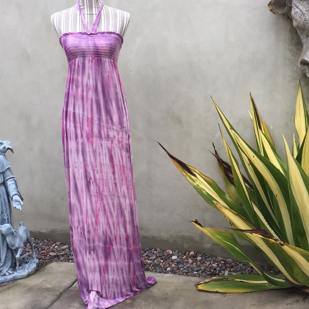 Made in U.S.A. Boho Strapless Maxi Dress